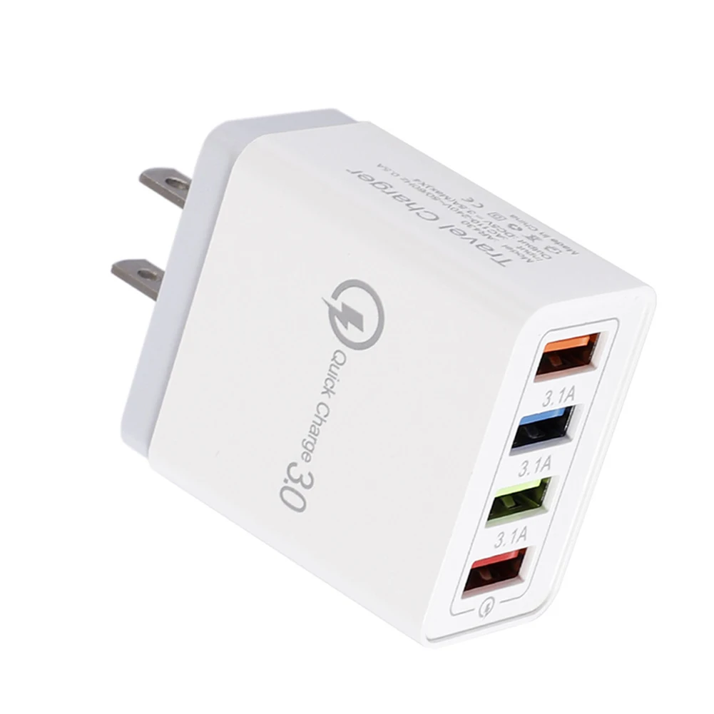 QC 3,0 быстрое зарядное устройство 4 порта usb-хаб адаптеры питания GV99 - Цвет: gray US Plug
