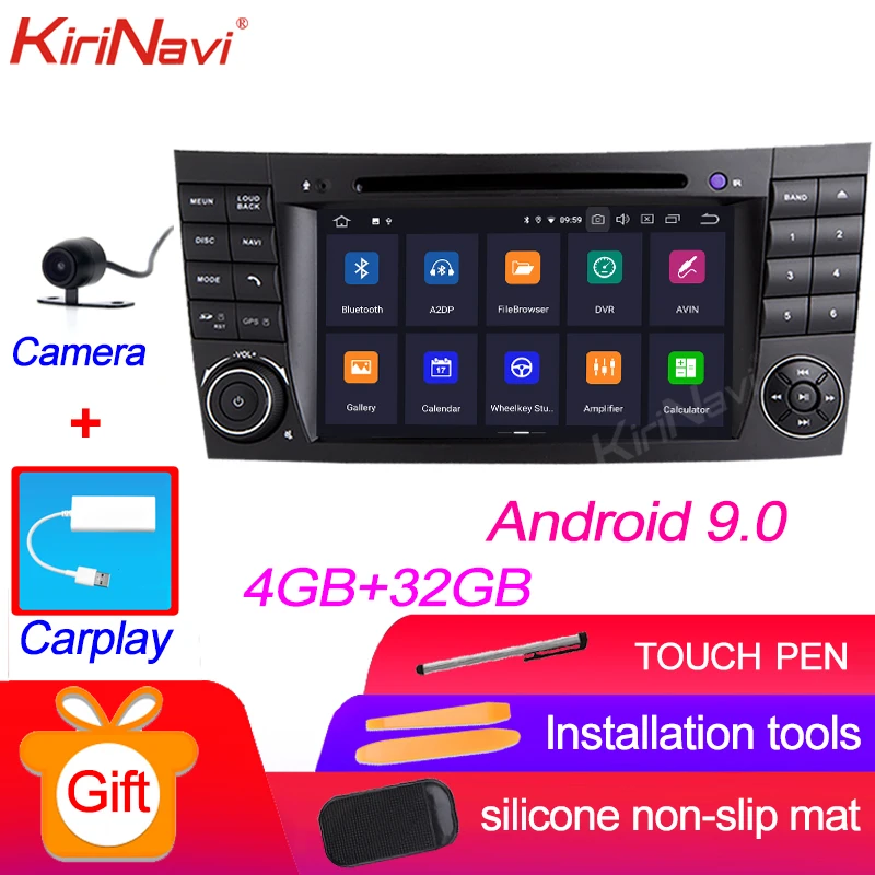 KiriNavi сенсорный экран 7 ''Android 9,0 Автомагнитола для Mercedes Benz W211 E200 E220 E300 E350 E240 E270 E280 CLS KLASSE 2002-2008 - Цвет: Android Car Radio