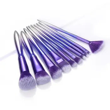

10pcs Plating Gradient Brush Handle Makeup Brush Blush Eyeshadow Brush Lip Eyebrow Foundation Brush Set