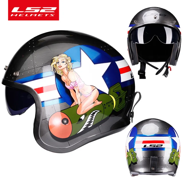 Capacete LS2 Spitfire casco moto Vintage rcycle ls2 of599 caschi jet 3/4  open face retro half caschi casco casque moto|Helmets| - AliExpress