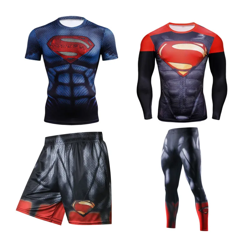Мужские спортивные костюмы Rashguard Jiu Jitsu трикотажные колготки брюки футболка для