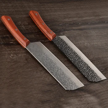 

XYj Forged Handmade Full Tang 8 inch Chopping Nakiri Kitchen Knife Camping Outdoor Serbian Cleaver Knife Butcher Knife Gift Box