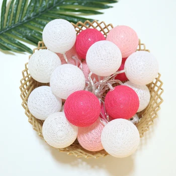 

3M20LED Cotton Ball Garland Light String Christmas Easter Halloween Outdoor Holiday Wedding Birthday Party Crib Fairy Lights