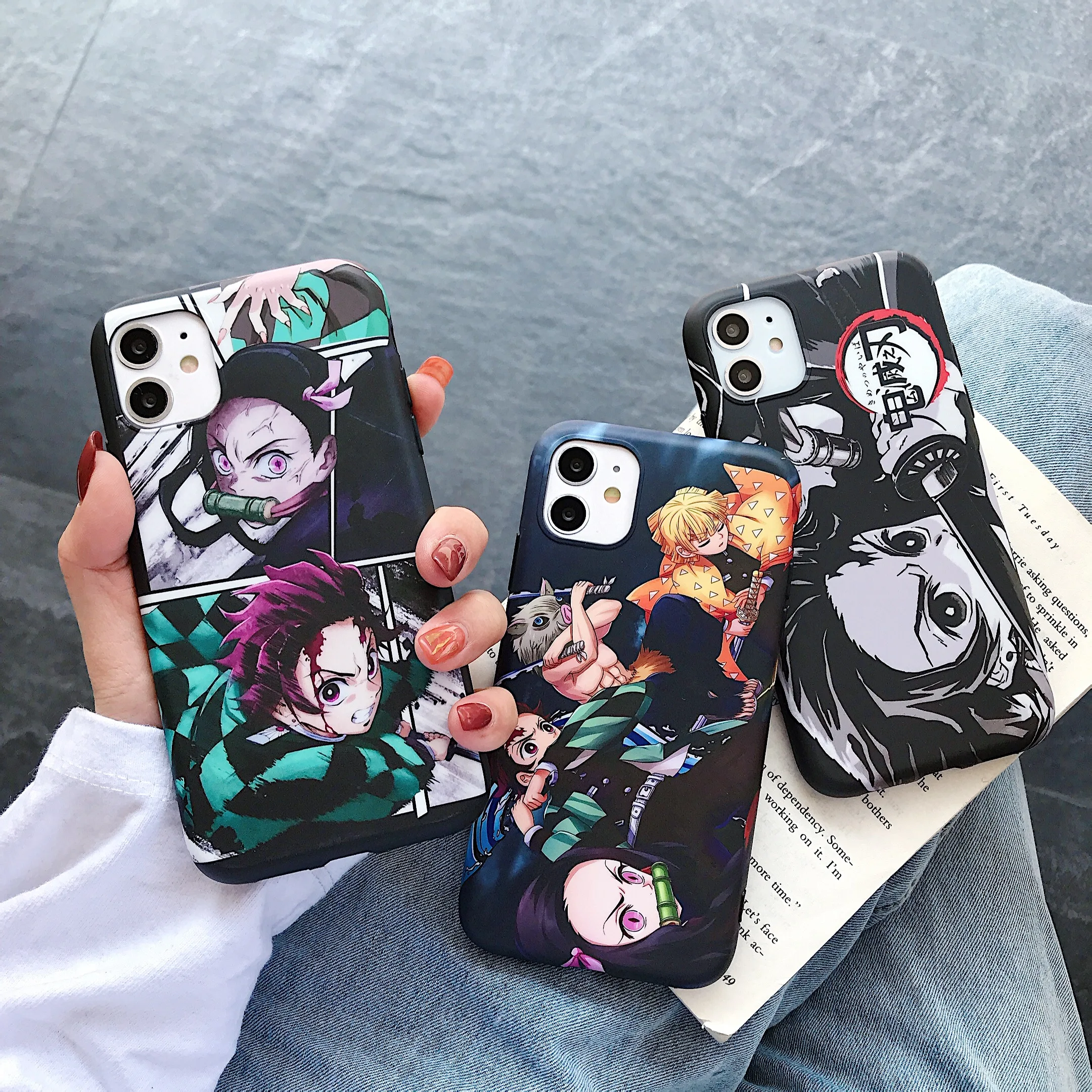 Cute Japan Demon Slayer Case For Iphone 11 12 13 Pro 7 8Plus X XR XS Max Phone Cases Anime Kimetsu No Yaiba Soft TPU Cover Coque iphone 13 pro max case clear