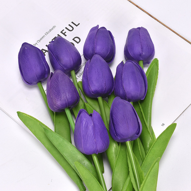 PU Tulip Artificial Flower Real Touch Artificial Bouquet Fake Plants For Wedding Decoration Flowers Home Garden Decor