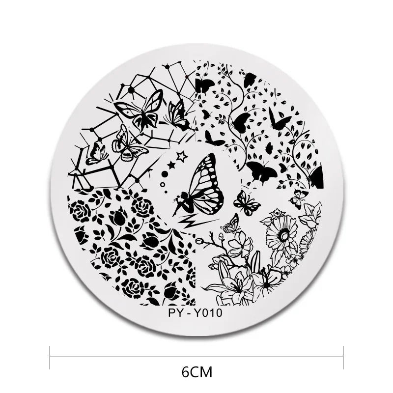 PICT YOU Butterfly Stamping Plates Christmas Festival Nail Stamping Plates Flower Leaves Plate Stainless Steel Stencil Tools