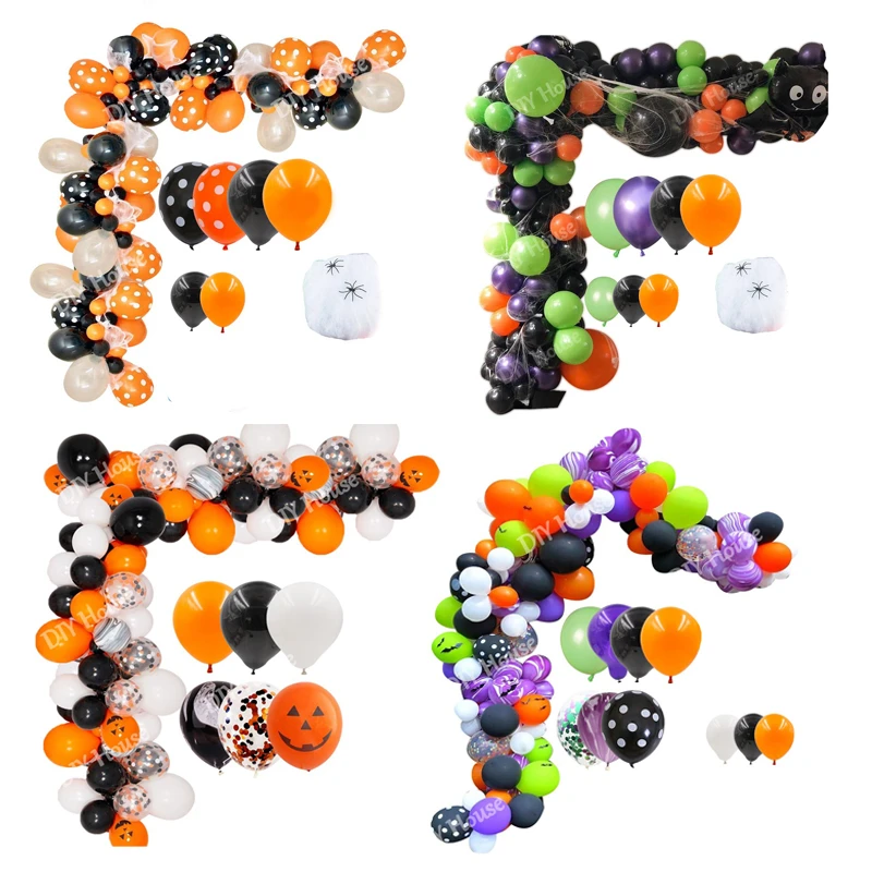 100 шт Хэллоуин серии Тыква призрак воздушные шары Арка паук воздущные Детские