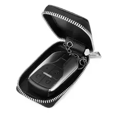 Новинка, модный стиль, унисекс, на молнии, сумка для ключей от машины, настоящая крокодиловая кожа, сплошной черный, для дома, кошельки для ключей