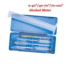 5 pçs/set Vinho Metro Álcool Hidrômetro Medidor de Concentração de Álcool Instrumento Tester Com Cilindro de Medição Termômetro 0-100%