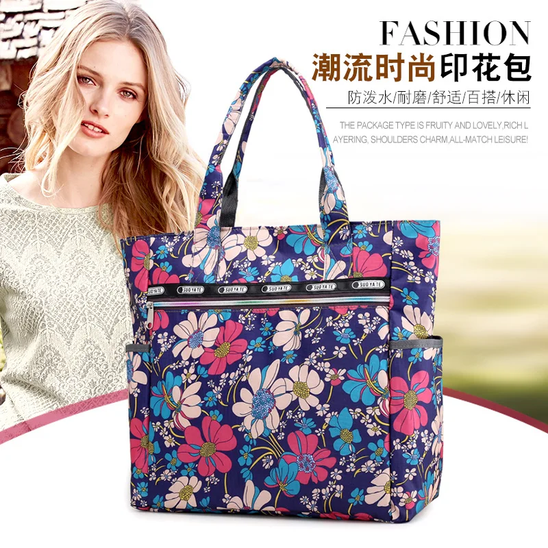 

-Style Western Style WOMEN'S Shoulder Bag Nylon Multi--Printed Versatile Shopping Handbag Hot Selling