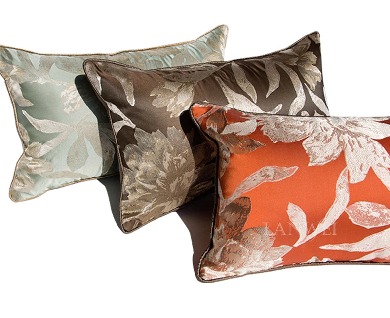 50x30cm neo-classical satin jacquard lumbar pillow case cushion cover sofa  bedroom pillowcase pillow cover for backrest