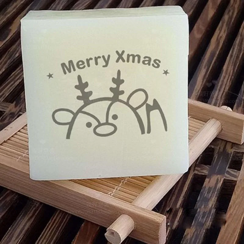 Happy Christmas Series Acrylic Soap Stamp, Handmade Soap Seal, Letters and Patterns, Transparent Chapters, Gift