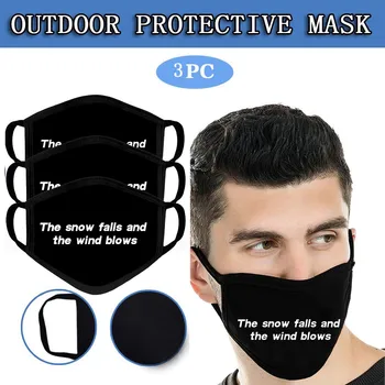 

3pcs Letter Print Mouth Mask Outdoor Dustproof Windproof Protective Mask Mascarillas De Proteccion Washable Reusable Face Mask