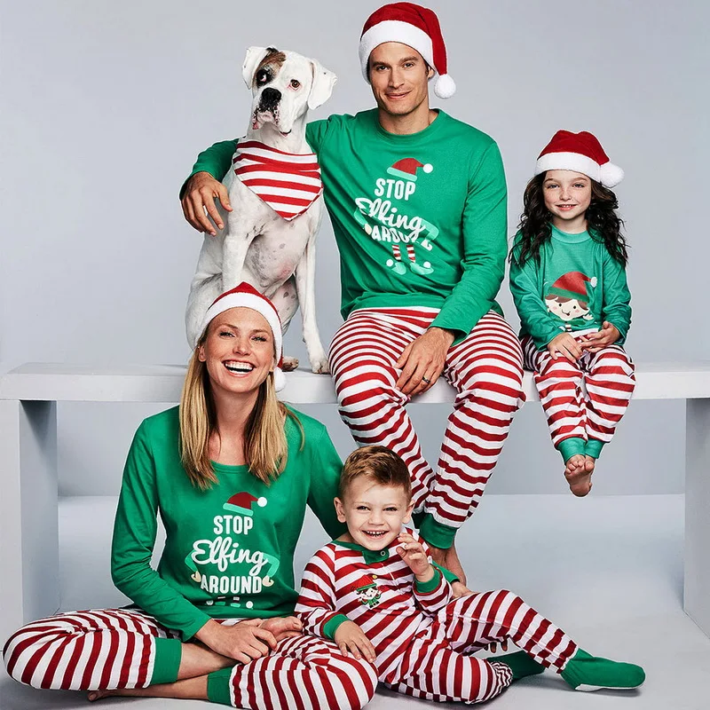 

Christmas Family Pajamas Set 2020 New Winter Matching Outfits Xmas Party Clothes Adult Kids Pyjamas Set Baby Romper Sleepwear