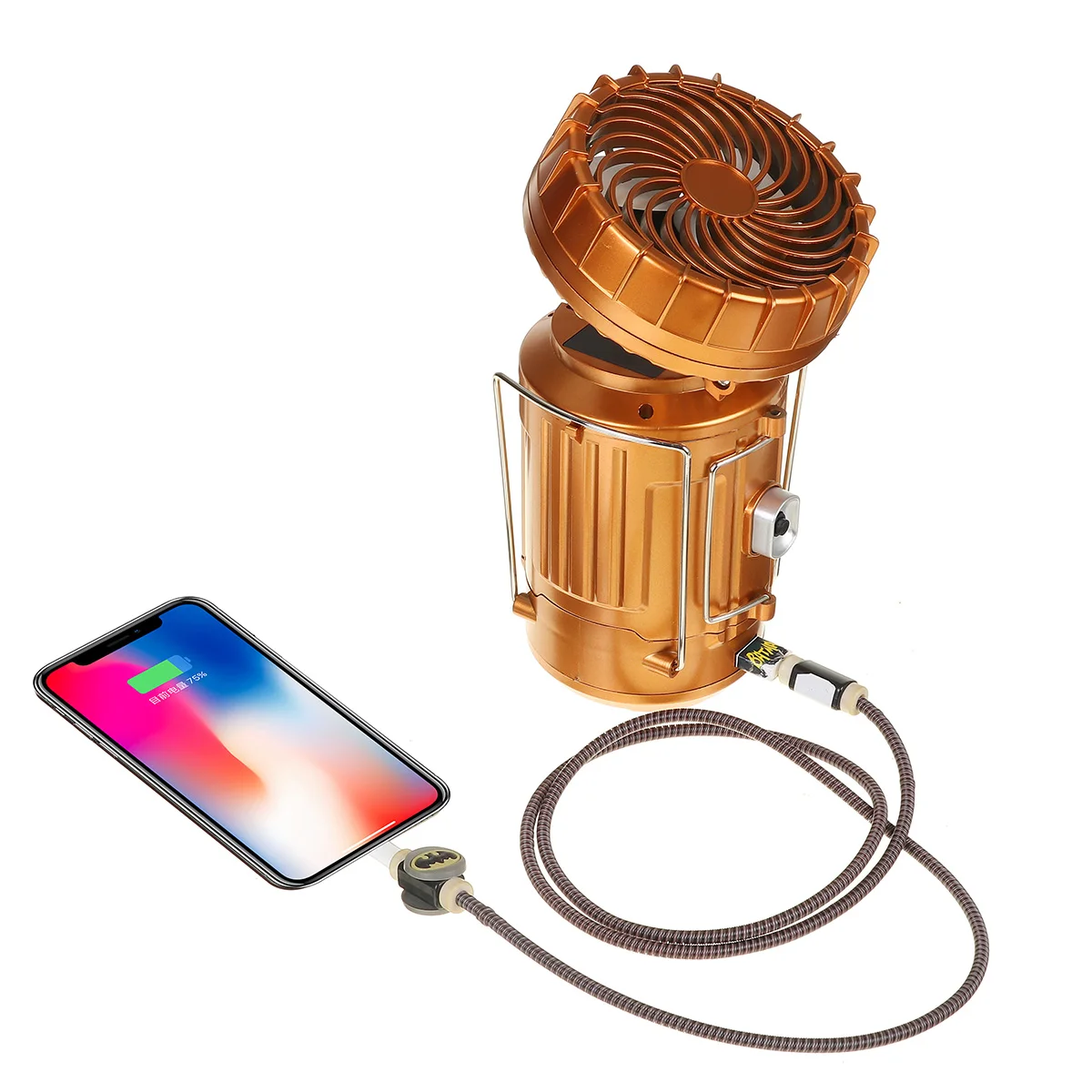 6 In 1 Portable Outdoor Led Camping Lantern With Fan