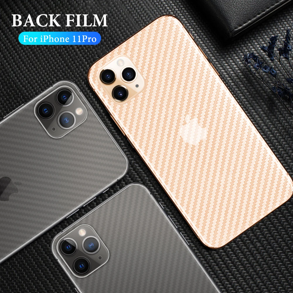 

For iPhone 11 Pro Max Full Cover Anti-fingerprint Carbon Fiber Back Screen Protector Film For iPhone 11 Pro 11Pro XI 2019
