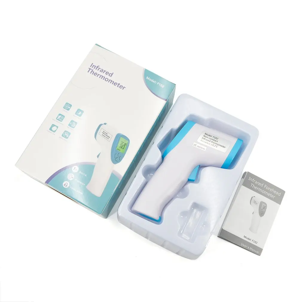 

F102 Infrared Forehead Thermometer ABS Non-contact High Precision Handheld Portable Temperature Meter Tool Household 1 set