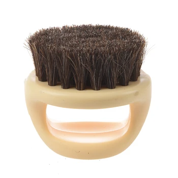 

NEW-Horseshoe Shape High Quality Horse Hair Soft Brush horse mane Shoe Brush pappus bag brush (beige) +Free Cable Tie