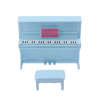 

1:12 Dollhouse Miniature Grand Piano With Stool Musical Instrument Model Dollhouse Accessories Home Decor Furniture Toy Gifts
