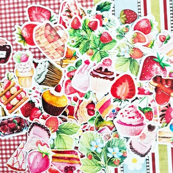 

100Pcs Red Strawberry Sticker DIY Craft Scrapbooking Album Junk Journal Happy Planner Decorative Stickers