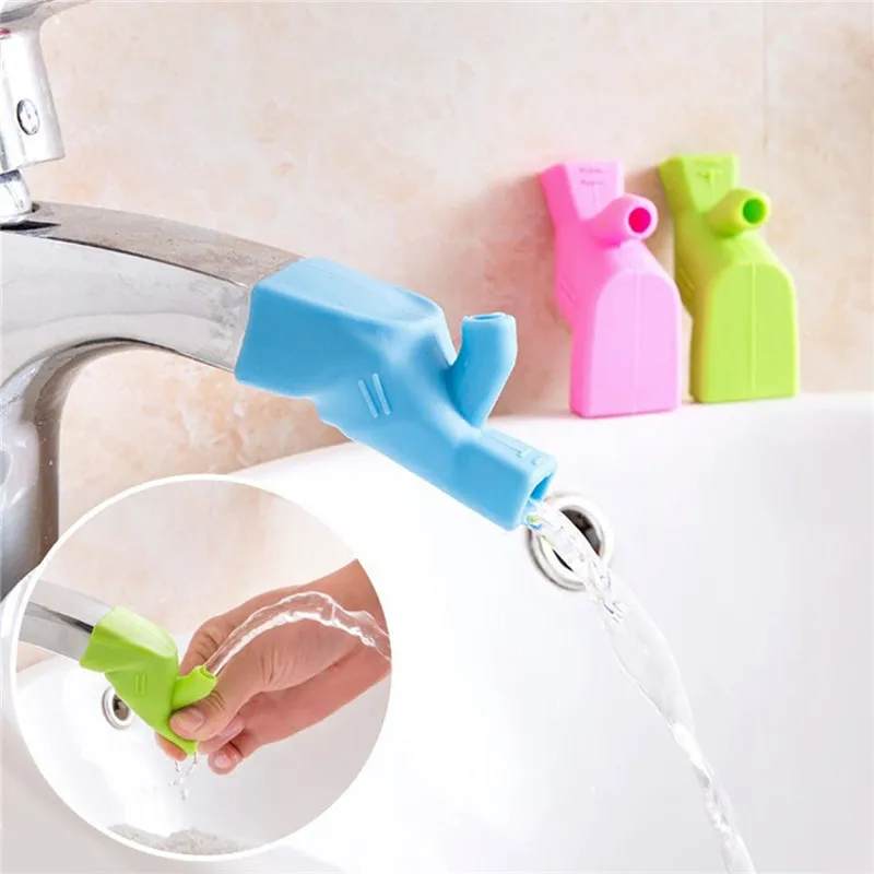 Двойной Применение силиконовые детские мытье рук удлинитель водяного крана удобно водопроводный кран расширения инструмент Кухня Аксессуары для ванной комнаты