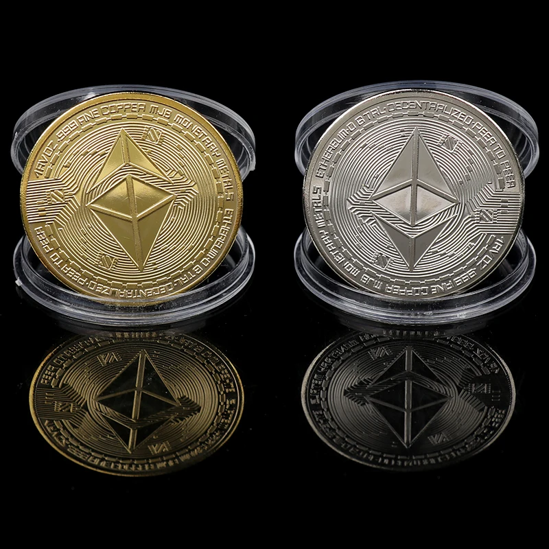 Creativo Ethereum Coin Souvenir placcato in oro da collezione grande regalo Ethereum Art Collection moneta commemorativa fisica Relic