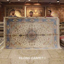 Yilong 6'x9' персидский стиль шелковые ковры ручной работы турецкий коврик с рисунком(ZQG332A