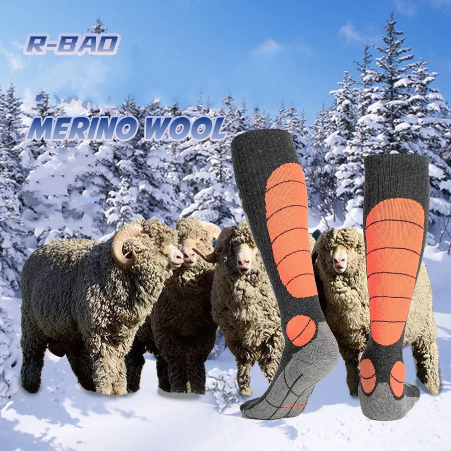  Calcetines de esquí de lana merino para hombre y mujer,  calcetines térmicos de snowboard para clima frío, 2 pares - azul/turquesa :  Ropa, Zapatos y Joyería