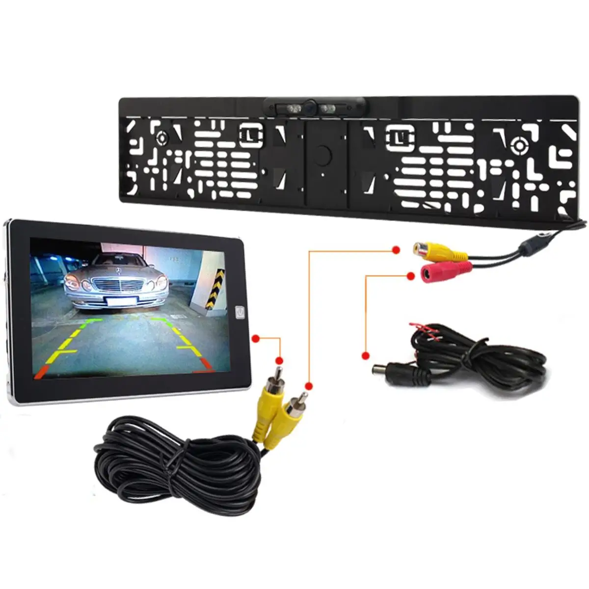 

Waterproof European License Plate Frame Rear View Camera Auto Car Reverse Backup Parking Rearview 170 Degree Camera Night Vision