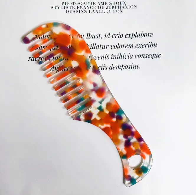 1pcs Acetate Anti-static Comfortable Colorful Hair Combs Massage Hairdressing Hair Brush For Women Girls Travel Home Comb Hot 3