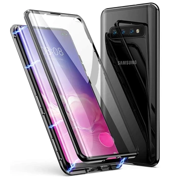 

Magnetic Case for Samsung Galaxy S10 S9 S8 Plus Double Side Tempered Glass Metal Frame Case for Samsung Galaxy Note 10 9 8 Plus