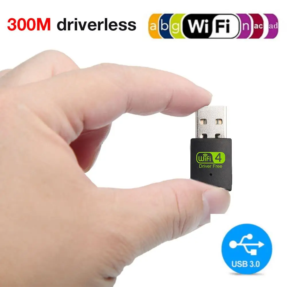 300 Мбит/с Wi Fi адаптер без водителя беспроводной приемник сетевая карта USB