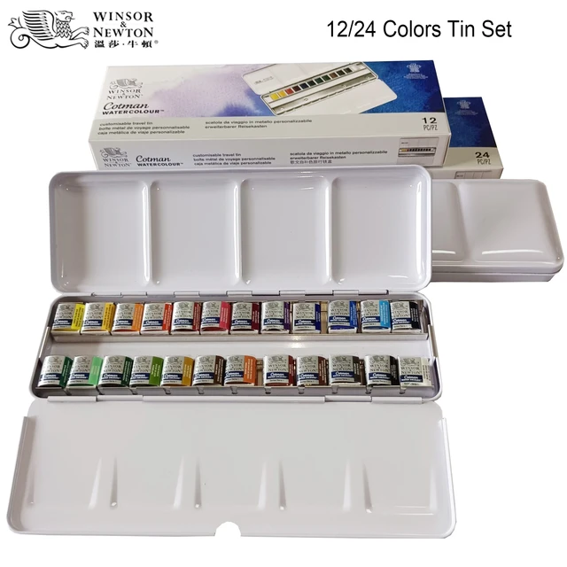 Winsor & Newton cotman solido acquerello pigmento 12/24 colori