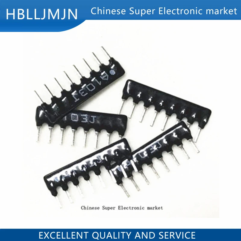 50 Pièces A09-103G A103G 10 KOhm 10KR 8 Commoned Résistance Réseau Array 9 Broches 50 Pièces A09-103G A103G 10 KOhm 10KR 8 Commoned Résistance Réseau Array 9 Broches