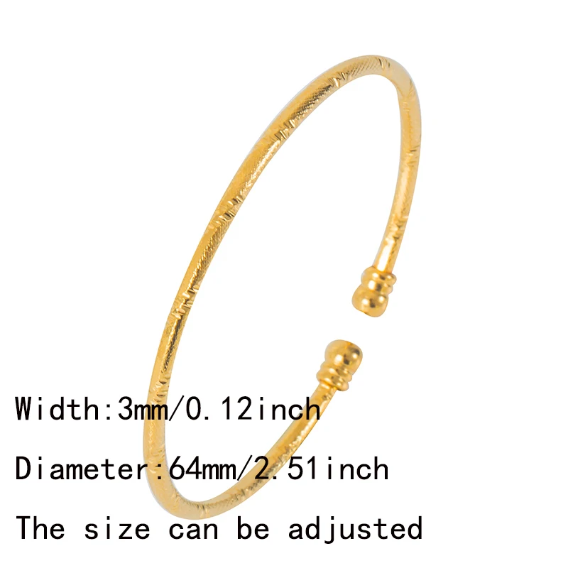 3 мм/6 шт., ювелирное изделие для невесты браслеты "Дубай" для Для женщин индийский браслет Африки и украшением в виде шара цвет золотистый браслет и Эфиопии