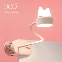 LED 1200mAh Battery Powered USB Desk Lamp 360 ° Flexible Gooseneck Clip Table Reading Stepless Dimming Touch Light Rechargeable 1