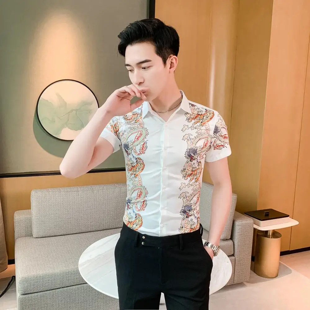 Мужская рубашка размера плюс Camisa Masculina лето 2020 рубашки с коротким рукавом для