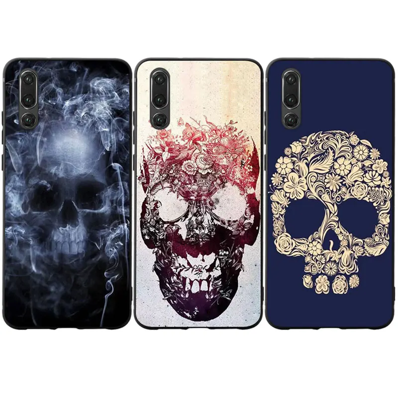 Tattoo Bone Skull Man Phone Case Cover For Huawei P Smart P10 P20 P30 Lite 2019 Honor 7X 8X 9X Mate 10 20X 30 lite pro | Мобильные