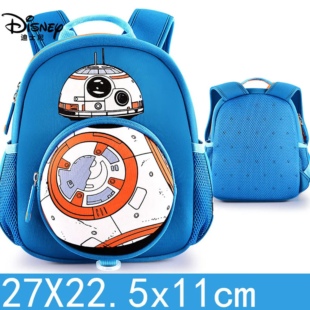 Child Disney School Bag Cute Preschool Education Baby Cartoon Anime Pattern School Bag Blue Breathable Comfortable Anti-Lost Bag