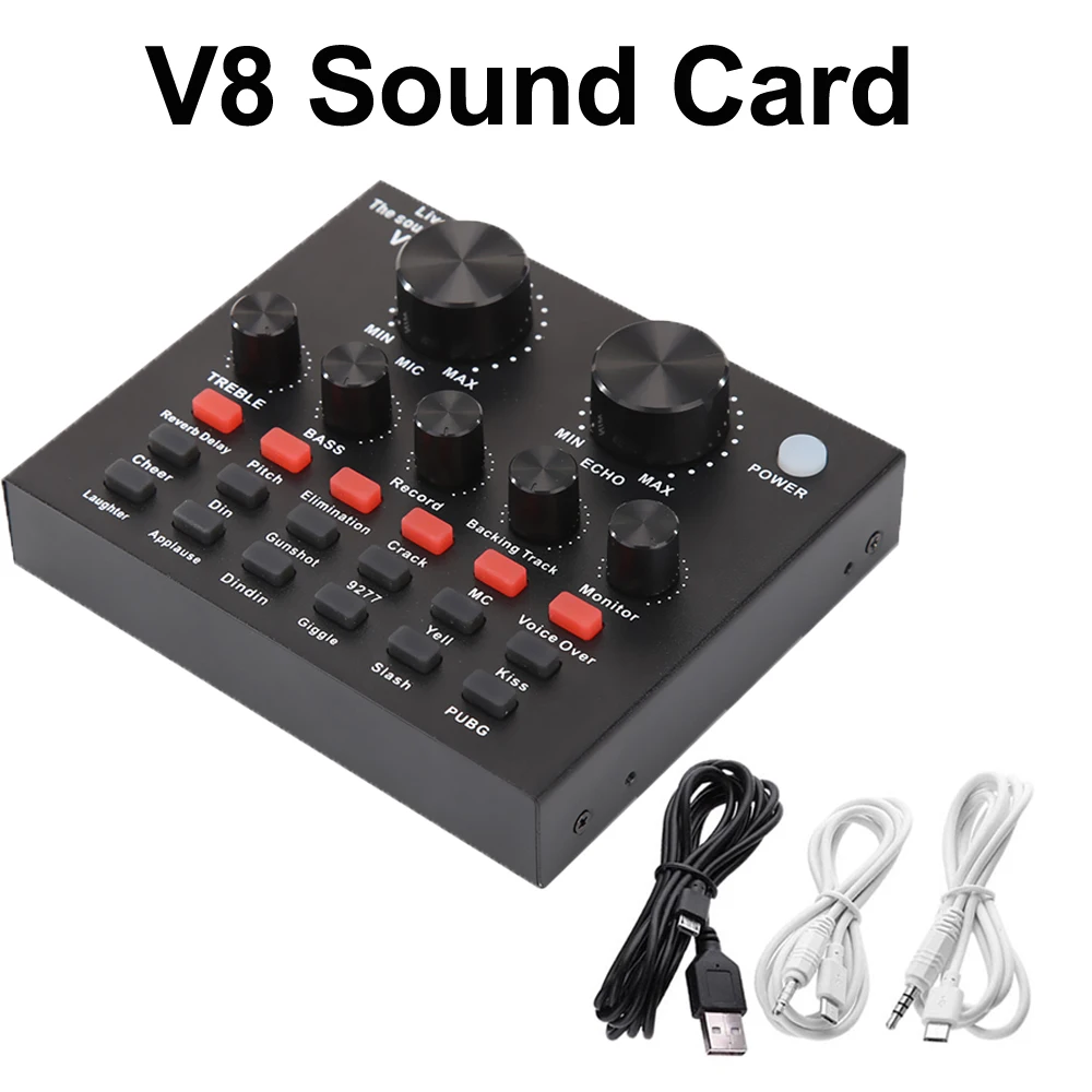 Webcast Sound Card Live Show Soundcard With Audio Interface Audio USB Headset Microphone Personal Entertainment Streamer