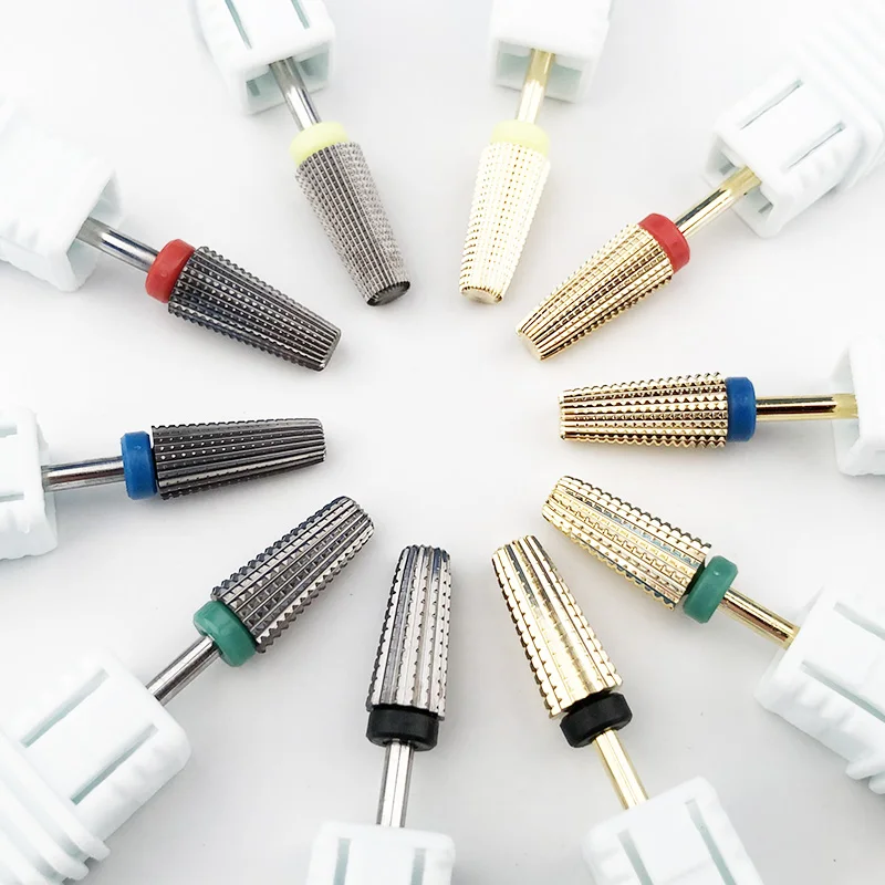 Carbide Tungsten 5 In 1 Nail Drill Bit Tapered Milling Cutter for Manicure Pedicure File Accessory | Красота и здоровье