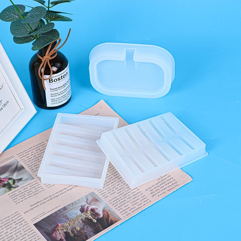 1/3 Pcs Handmade Soap Box Epoxy Resin Mold Soap Dish Tray Holder Casting Silicone Mould DIY Crafts Home Decorations Making Tools