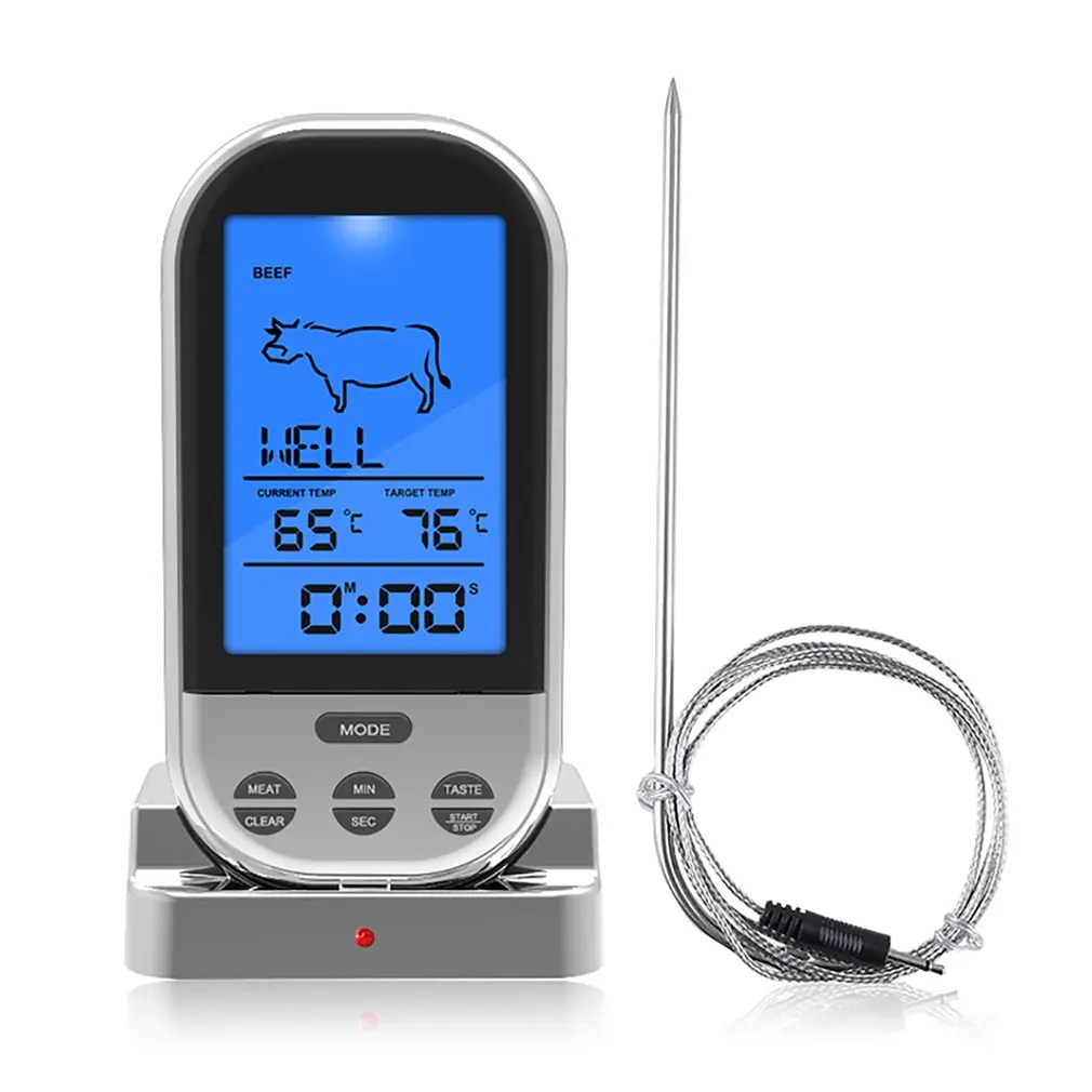 Digital LCD Thermometer Timer für BBQ Grill Küche Backofen Food Kochen New. 