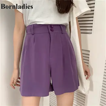 

Bornladies Women Bottoms Solid Straight Casual High Waist All Match Brief Fashion Feminino Office Lady Korea Chic Summer Shorts