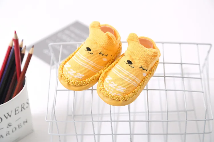 New Style Spring And Summer Cartoon Infant Ankle Sock Anti-slip Leather Sole Children Floor No-show Socks mian bao Socks 0-1-3-Y