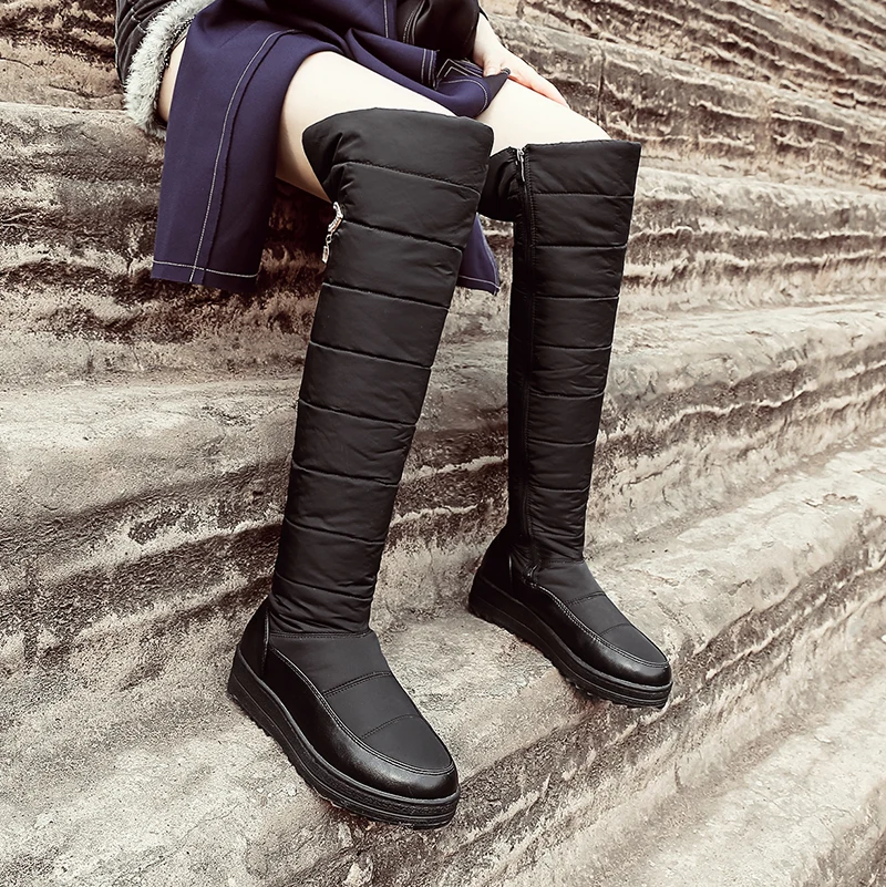 Down Warm Plush High Snow Boots Women Winter Shoes Platform Women's Over-the-Knee Boots Female Fashion Fur Waterproof Shoe women snow boots