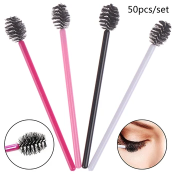 

Hot 50pcs Women Makeup Beauty Tools Disposable Eyelash Brush Comb Mascara Wands Eye Lashes Extension Individual Applicator