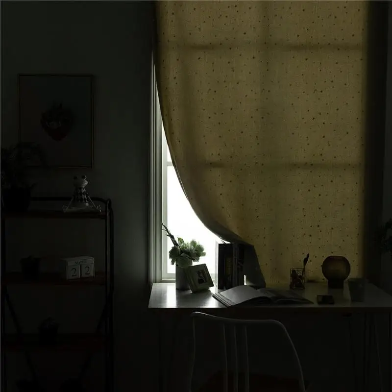 Бежевый Блестящий серебряный принт со звездами, оконные шторы, оттенки, самоклеющиеся шторы для спальни, оконные шторы из вуали