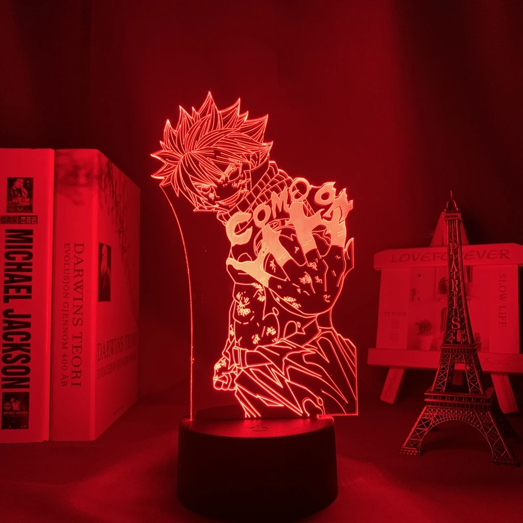 hatch night light Anime Fairy Tail Led Light Anime Figure for Home Decoration Birthday Gift Manga 3D Night Lamp Natsu Dragneel Fairy Tail night lamp for bedroom wall
