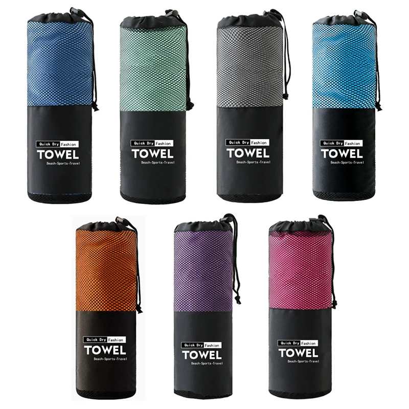 Sports Microfiber Towel Jogging Quick Drying Pocket Portable Ultra Light Absorbent Swimming Pool Gym Fitness Yoga Beach